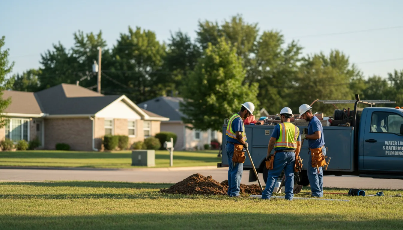Residential water line and bathroom plumbing service in Corsicana, TX